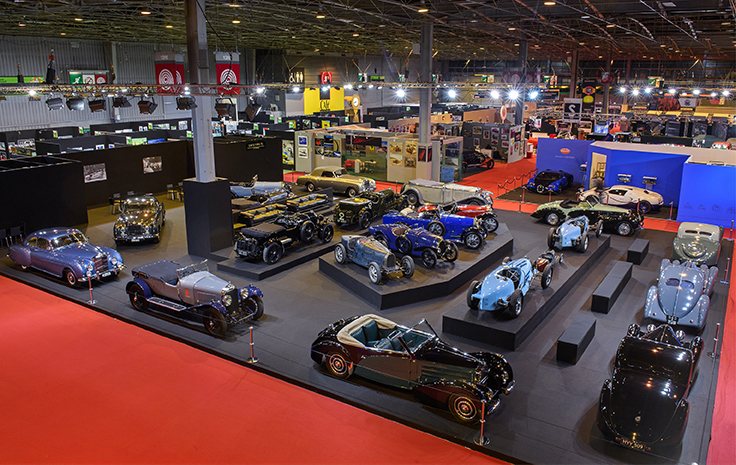 Bugatti and Bentley automobiles on the 2017 stand