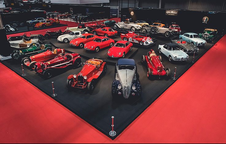 Alfa Romeo automobiles on the 2020 stand